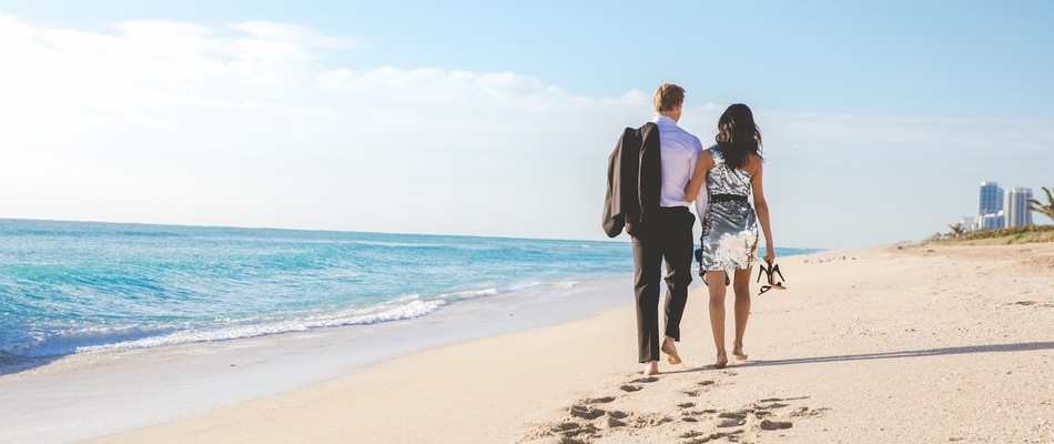 Surfside Couple on Beach